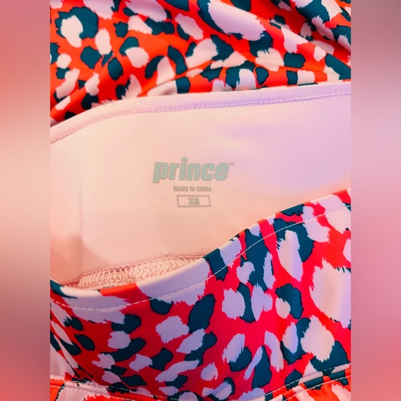 PRINCE SPORTS Skort Tennis Golf Blazing Cherry Leopard  Print Pink Grey Knit - Picture 4 of 10
